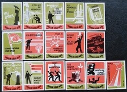 Gy275 / 1970 Ifjúsági Napok gyufacímke 16 db-s teljes sor