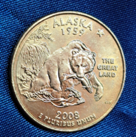20008. Alaszka emlék USA negyed dollár (1143)