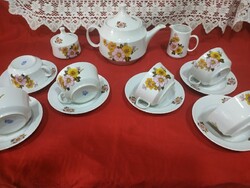 Dália mintás alföldi porcelán teás készlet