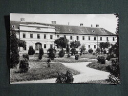 Képeslap,Körmend,Rákóczi utca,park,Korona szálló,cipőbolt látkép,részlet, 1963-