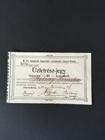 Magyar Királyi Vasgyárak Fogyasztási Szövetkezete Zólyom-Brézón Üzletrészjegy  1906.
