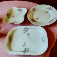 3 db Adolf Persch cseh porcelán tál együtt rózsa mintás
