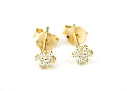 Brill 14 K Gold Starflower Earrings With Diamonds