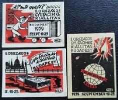 Gy125 / 1959 Ki Mit Gyűjt ? gyufacímke 3 db-s teljes sor
