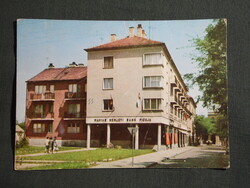Képeslap,Kiskunhalas,Hősök tere,Bank látkép,részlet 1973-   ,sérült,