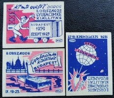 Gy124 / 1959 Ki Mit Gyűjt ? gyufacímke 3 db-s teljes sor