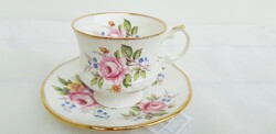 Angol finom csont porcelán virágmintás teás szett