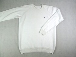 EREDETI TOMMY HILFIGER (XL) ELEGÁNS HOSSZÚ UJJÚ FÉRFI FEHÉR PULÓVER