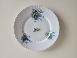 Régi porcelán süteményes kínáló tányér nefelejcs gyöngyvirág mintás