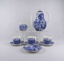 1U888 Régi angol Wedgwood fajansz kék, fehér kávéskészlet