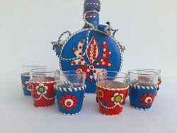 Leather-covered baby bottle with cups