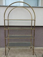 Mid century réz polcrendszer, 4 szintes, boltíves állvány