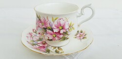 Angol finom csont porcelán virágmintás teás szett