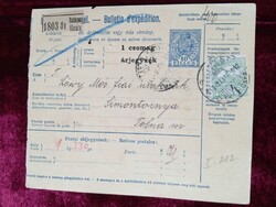 D205256 Szállítólevél (csomag) Budapest - Lőwy Mór Simontornya Tolna 1913