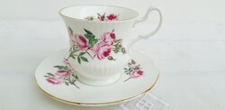 Angol finom csont porcelán virágmintás teás szett