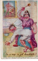 Képeslap: Humoros lap. Rajzolta Kaszás Jámbor grafikus.