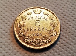 Belgium 5 Frank 1932. francia felirat, "A" pozíciójú peremirat  (G006)