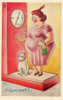 Képeslap: Humoros lap. Rajzolta Kaszás Jámbor grafikus.