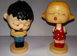 RITKA HBÁTLAN 1960'S CCCP szovjet bólogatós autós figura babapár 16 cm / db a EGYBE képek szerint
