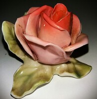 Antik KARL ENS - VOLKSTEDT porcelán rózsa asztali névjegytartó 6 x 6 x 6 cm a képek szerint