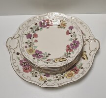 Zsolnay Pillangós Süteményes készlet #2259