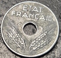 Franciaország 10 centime, 1943.