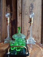 Vintage hollywood regency akril Lucite asztali lámpa pár
