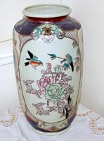Antik japán satsuma kézzel festett porcelán váza aranyozott