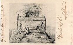 Képeslap: Mese, Hófehérke. 1899.