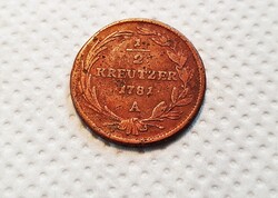 II József 1/2 krajcár 1781. A.   (G019)