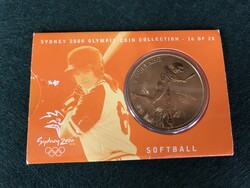 2000.Sydney-i Olimpia, Ausztrália 5 dollár Softball papír  dísztokban AI-Br