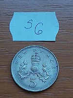 ANGOL ANGLIA 5 PENCE 1970  II. ERZSÉBET Réz-nikkel  S6