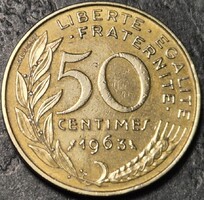 Franciaország 50 centime, 1963.