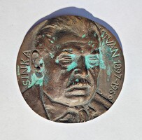 Sinka István 1897-1969, R.L. jelzéssel bronz plakett