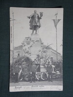 Képeslap,Szeged,Kossuth szobor avatás,ünnep,csendőr csoportkép,Kampmann Hermann kiadás, 1903