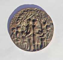 Kétszáz éves a Győri tanítóképzés 1778-1978, jelzett, kétoldalas bronz plakett
