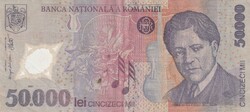 ROMÁNIA, 50.000 lei (2001) polimer