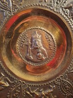 SZENT ISTVÁN BRONZ  EMLÉK TÁNYÉR