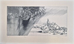 Rékassy Csaba -Sci-fi 19,5 x 39 cm rézkarc, papír
