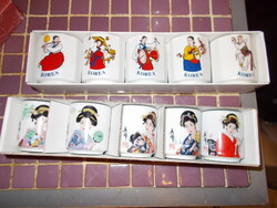 Szaké szett japán italos készlet ,porcelán kézi festés