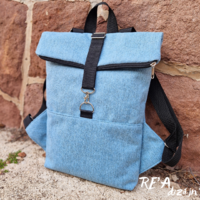 RE'A dizájn Pastel Blue rolltop hátizsák – S méret