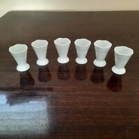 6 db Fehér Herendi porcelán pálinkás kupica, likőrös pohár készlet