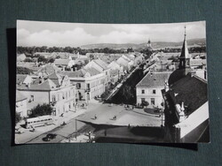 Képeslap,Keszthely,Gimnázium,gyógyszertár,utca látkép,részlet, 1963-