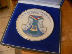 I. BUDAPESTI RENDŐRZENEKARI FESZTIVÁL 1992 porcelán plakett