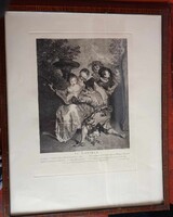 Charles Nicolas Cochin Watteau után, Le Conteur, 1727, metszet.