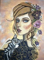 Pető Csenge+ Lady & cat 50*40 méret