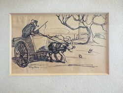 Fáy Dezső (1888 - 1954) - Szamaras kordély - LEÍRÁS!!!