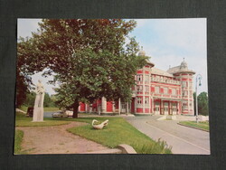 Képeslap,Kaposvár,Csiky Gergely színház,Múzsa szobor látkép,részlet, 1973-