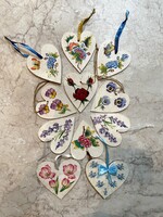 Húsvéti dekoráció fa szív alakú kopogtató decoupage virág lepke díszítés