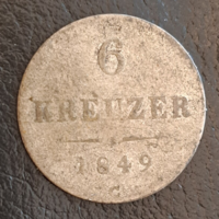 Ezüst 6 Krajcár, 1849 Verdejel ''C'' - Prága  (56)